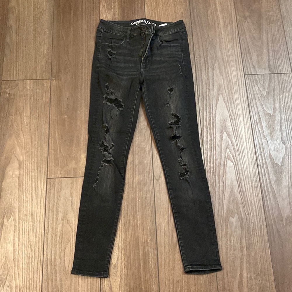 American Eagle black denim, Size 6